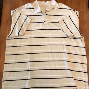 Cream Striped Polo Shirt